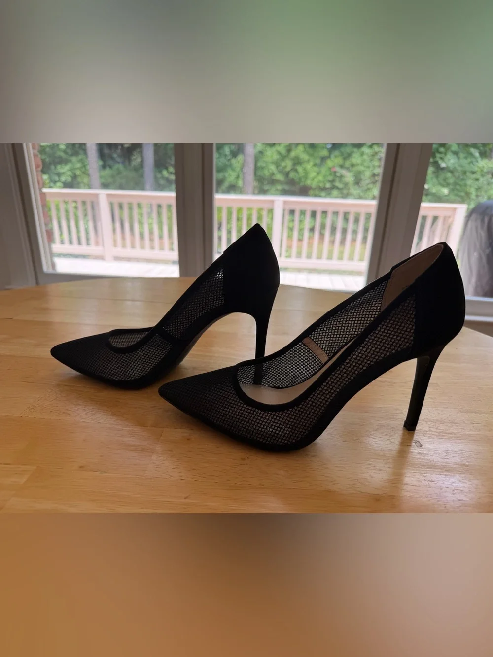 Jessica Simpson Black Mesh Pointed Pumps